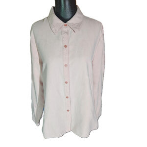 Relativity Pink Floral Embroidered Button Down Shirt XL